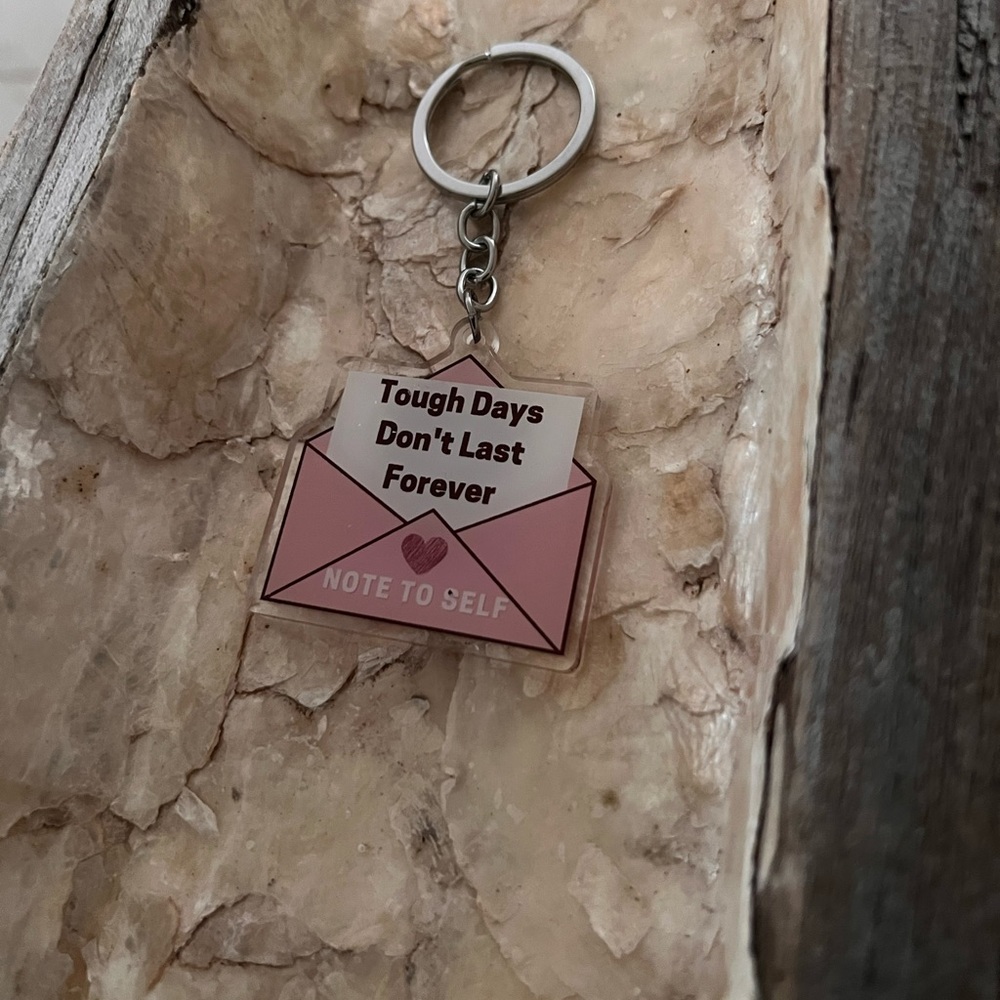 NWOT-Acrylic Note To Self Keychain